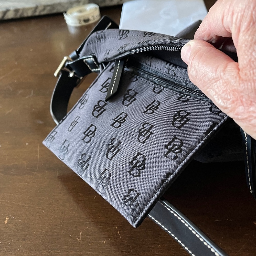 Dooney & Bourke Black Monogrammed Canvas Crossbody Tote - Picture 8 of 8